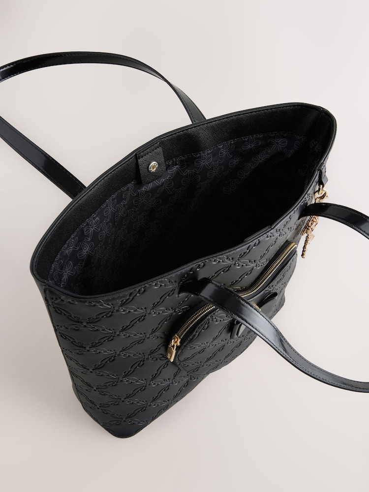 Baker by Ted Baker Back to School Black Embossed Heart Tote Bag - Imagem 8 de 8