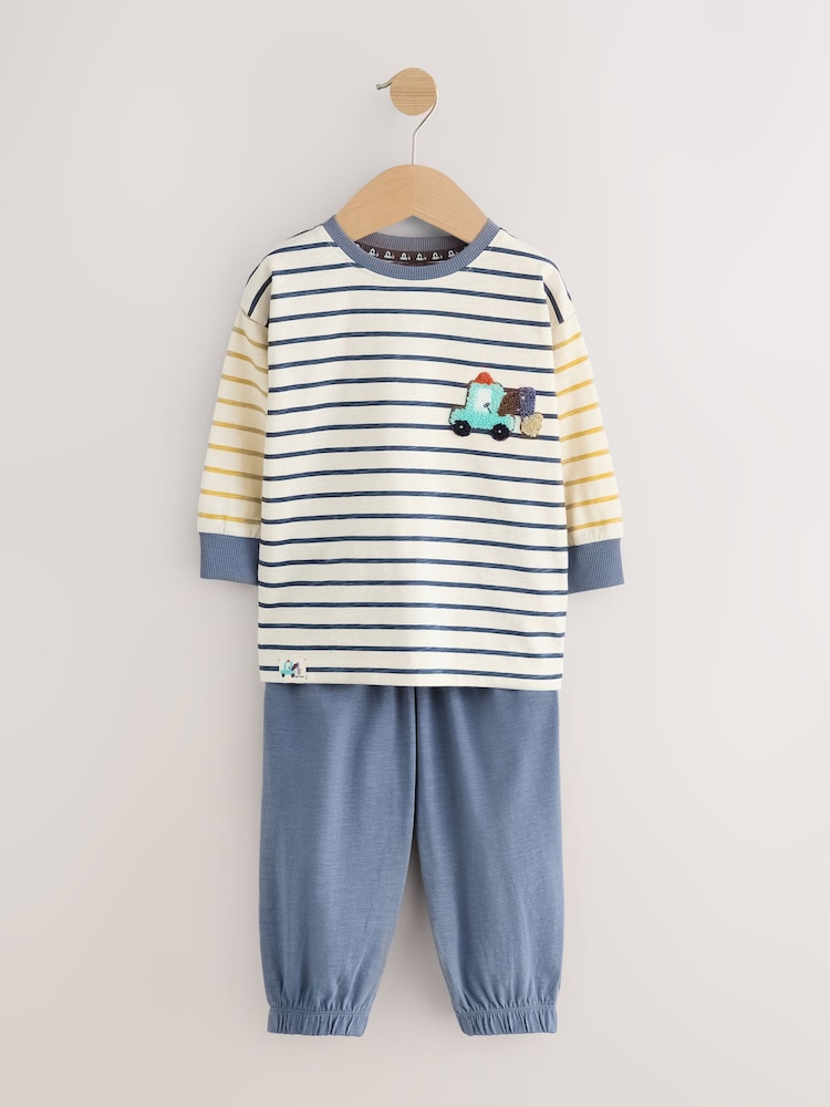 Brown/Yellow/Blue Diggers Oversized Pyjamas 3 Pack (9mths-8yrs) - Image 2 of 7