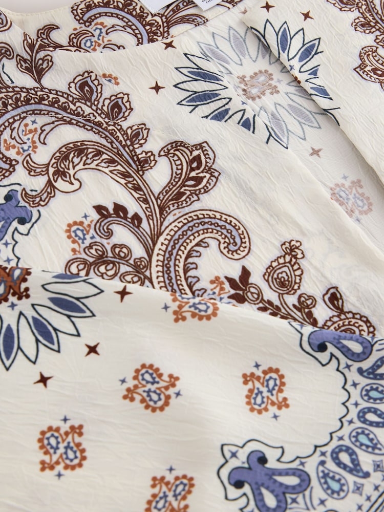 Blue Paisley Tie Waist Maxi Kimono Dress - Image 8 of 8