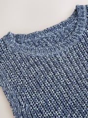 Denim Blue Open Knitted Tank Top - Image 7 of 8