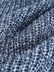 Denim Blue Open Knitted Tank Top - Image 8 of 8