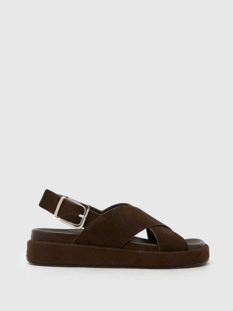 Schuh Brown Tennessee Leather Sandal - Image 1 of 4 Schuh Brown Tennessee Leather Sandal - Image 1 of 4