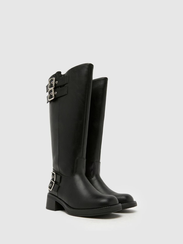 Schuh Black Disk Buckle Biker - Image 2 of 4 Schuh Black Disk Buckle Biker - Image 2 of 4