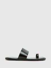 Negru - Schuh Thyme Metal Toe Loop Sandal - Imaginea 2 din 4