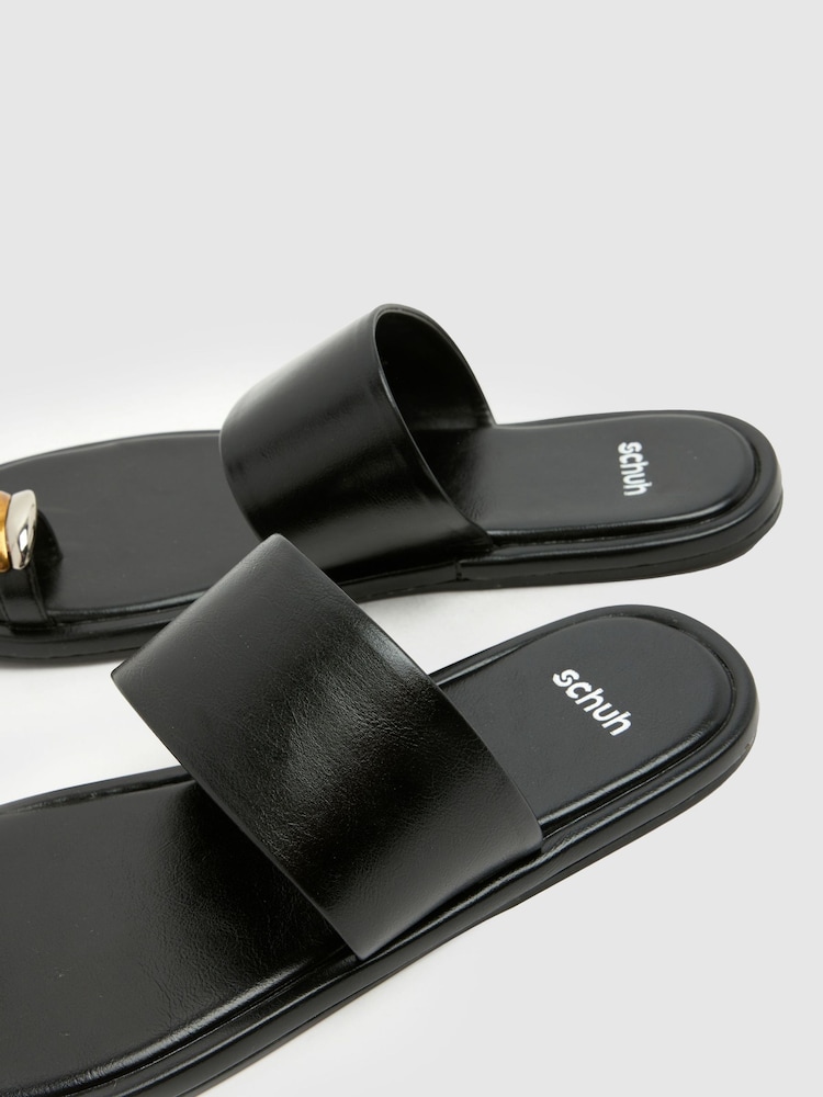 Negru - Schuh Thyme Metal Toe Loop Sandal - Imaginea 4 din 4