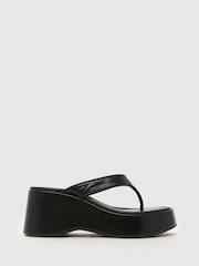 Schuh Black Tonio Chunky Toe Post Sandal - Image 1 of 4