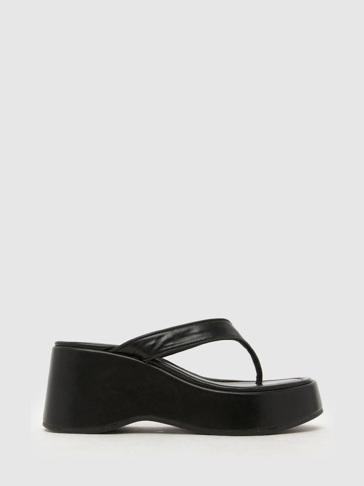 Schuh Black Tonio Chunky Toe Post Sandal - Image 1 of 4