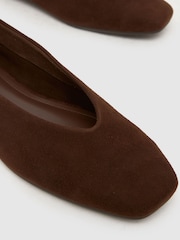 חום - Schuh Lollie Leather Ballerina - תמונה 3 מתוך 4