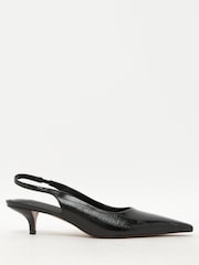 Schuh Black Shery Kitten Heel Court Shoes - Image 1 of 4
