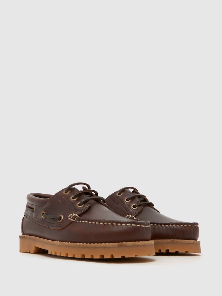 Schuh Dark Brown Lovington Leather Boat Shoe - Image 2 of 4 Schuh Dark Brown Lovington Leather Boat Shoe - Image 2 of 4
