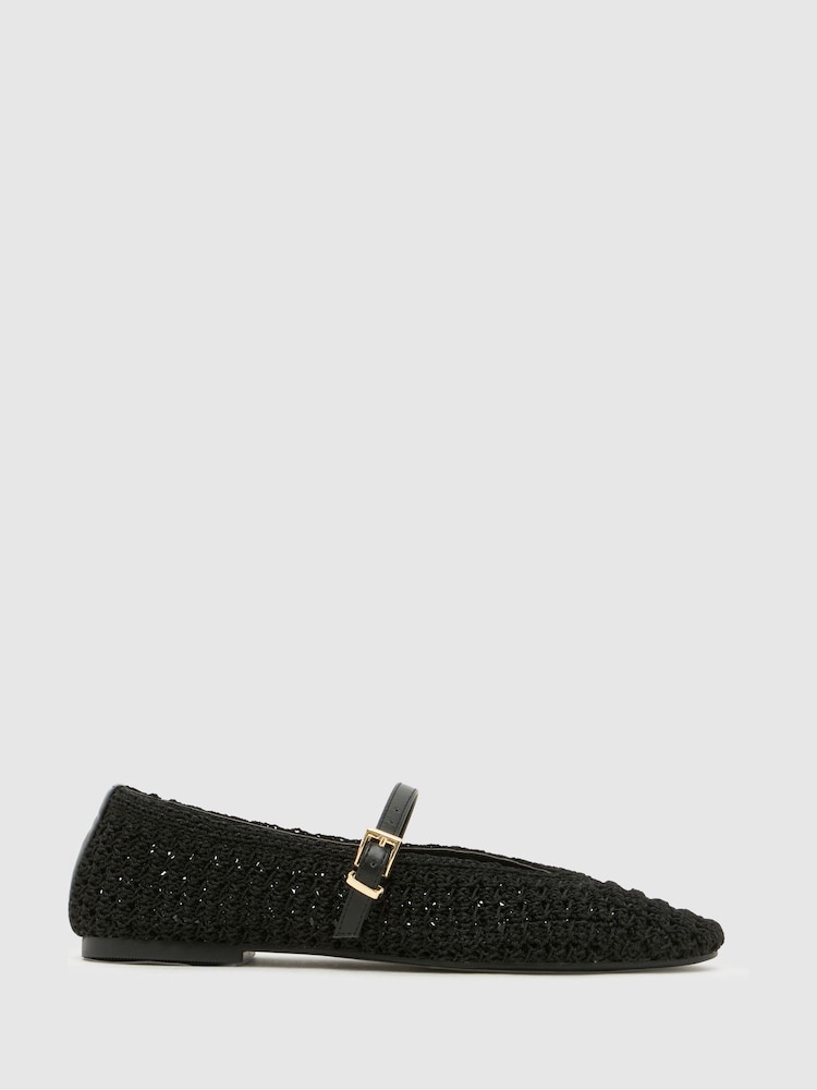 Schuh Black Lisbeth Crochet Ballerina - Image 1 of 4