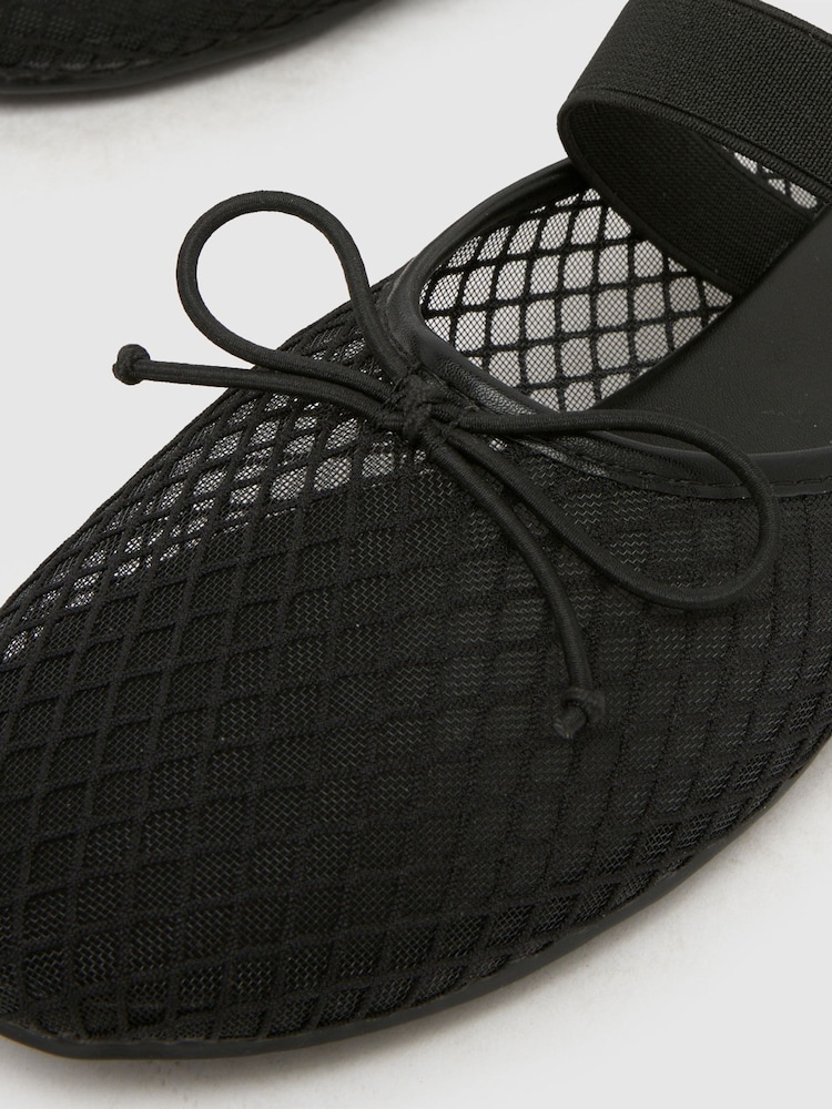 Schuh Black Linnet Backless Mesh Ballerina - Image 4 of 4