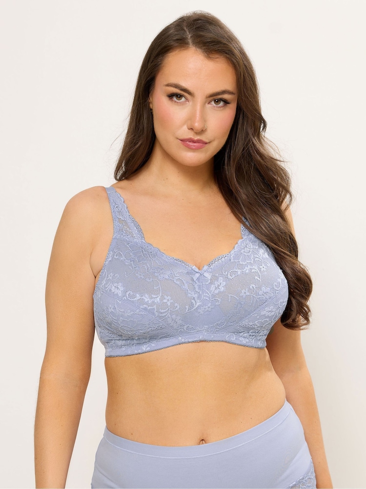 Yours Curve Blue Hi Shine Bra - Image 1 of 6