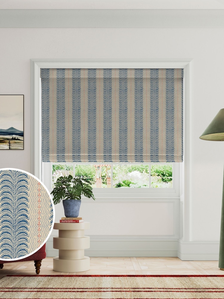 Land & Shore Blue Red Fintra Stripe Made to Measure Blinds - Image 1 of 6
