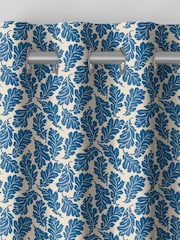 Land & Shore Blue Oak Leaf Made to Measure Curtains - Image 7 of 9