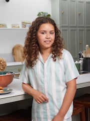 Cyberjammies Green Printed Stripe Short Sleeve Pyjamas Set - Image 3 of 4