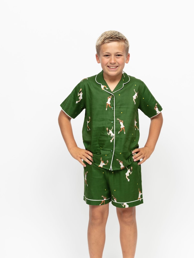 Cyberjammies Tennis Print Short Sleeve Pyjamas Set - Imaginea 1 din 4