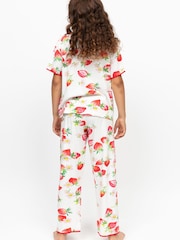 Cyberjammies Strawberry Printed Jersey Short Seeve Pyjamas Set - Imaginea 2 din 4