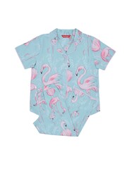 Cyberjammies Green Flamingo Print Short Sleeve Pyjamas Set - Image 4 of 4