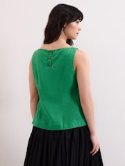 Phase Eight Green Isabelle Linen Top - Image 2 of 6