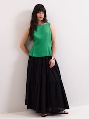 Phase Eight Green Isabelle Linen Top - Image 3 of 6