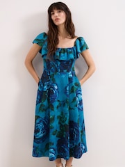 Phase Eight Blue Brianne Floral Dress - Image 3 of 7
