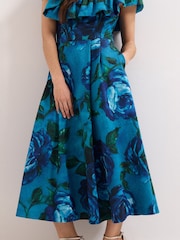 Phase Eight Blue Brianne Floral Dress - Image 5 of 7