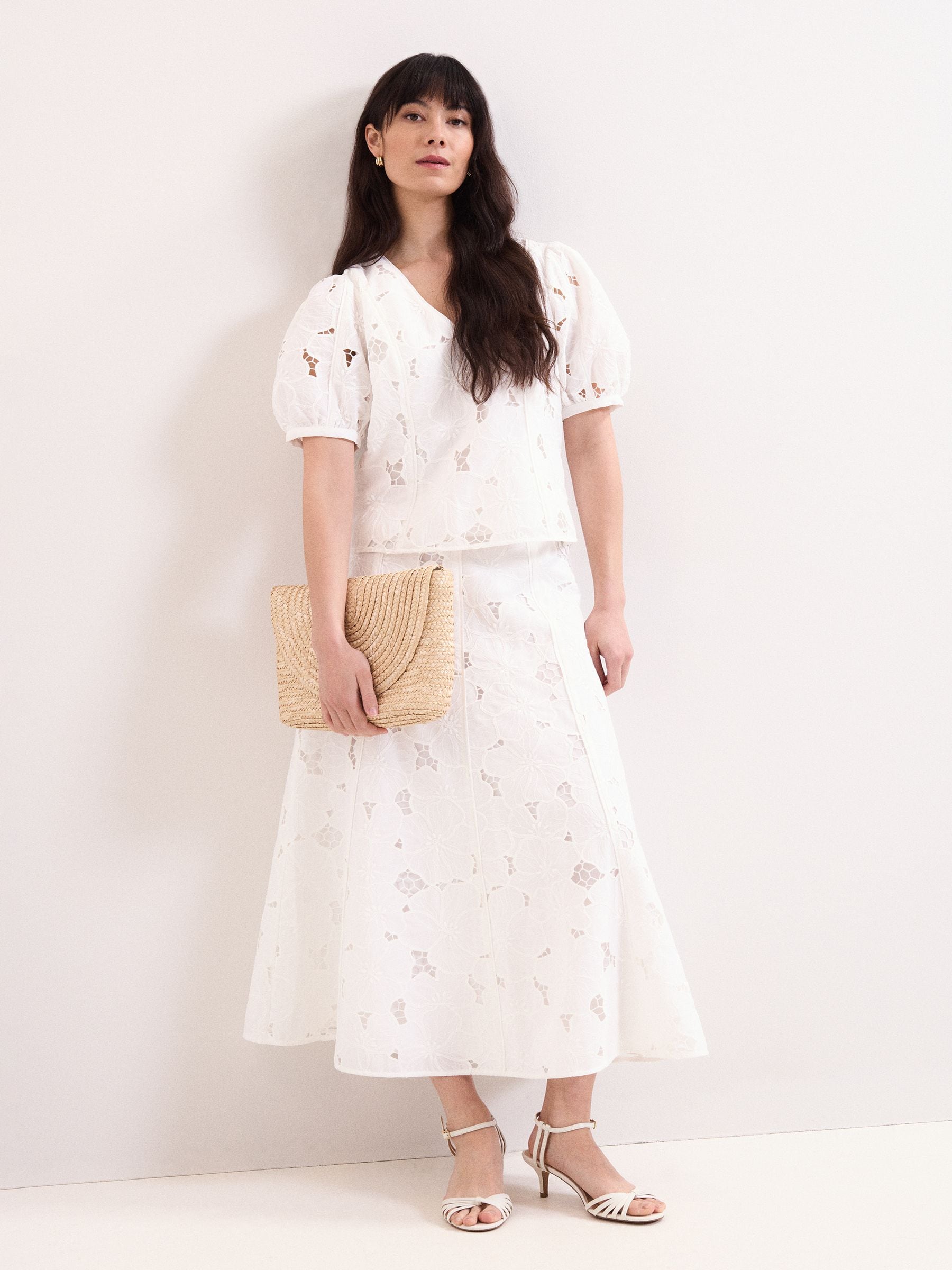 Phase Eight Women's Cream Marina Lace Skirt