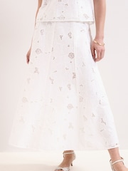 Phase Eight Cream Marina Lace Skirt - Image 3 of 7