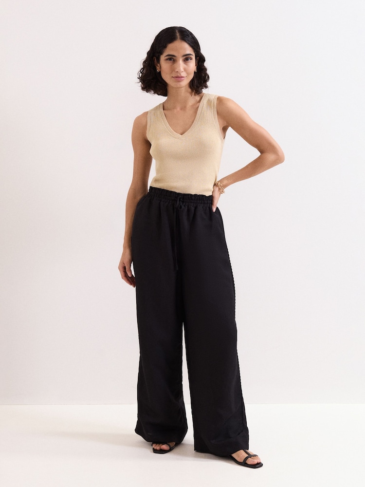 Noir - Pantalon Phase Eight Rowan en lin - Image 2 de 6