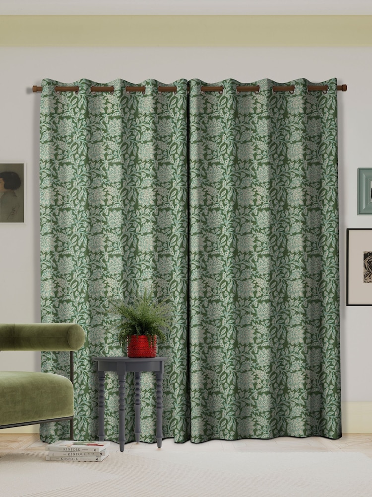 Land & Shore Green Rowallane Made to Measure Curtains - Image 2 of 9 Land & Shore Green Rowallane Made to Measure Curtains - Image 2 of 9