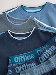 Grey/Blue/Black Short Sleeve Jogger Pyjamas 3 Pack (3-16yrs) - Image 10 of 13