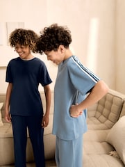 Grey/Blue/Black Short Sleeve Jogger Pyjamas 3 Pack (3-16yrs) - Image 2 of 4