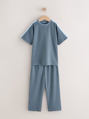 Grey/Blue/Black Short Sleeve Jogger Pyjamas 3 Pack (3-16yrs) - Image 6 of 13