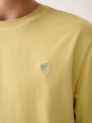 Jaune - Ajustement régulier - T-shirt léger teint en pièce - Image 5 de 8