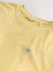 Jaune - Ajustement régulier - T-shirt léger teint en pièce - Image 7 de 8