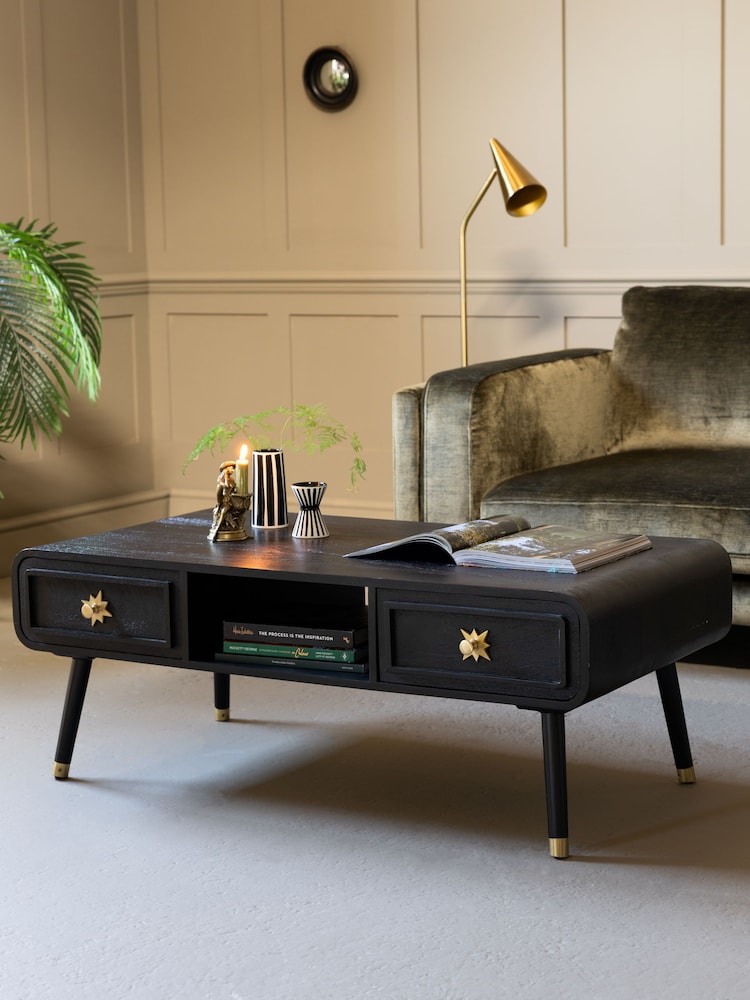 Rockett St George Black Ringo Storage Coffee Table - Image 1 of 11 Rockett St George Black Ringo Storage Coffee Table - Image 1 of 11