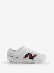 New Balance White Furon Team Jnr FG V9 Football Boots - Image 1 of 1
