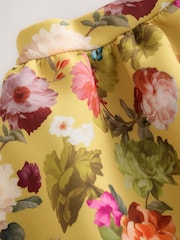 Yellow Ochre - طقم من بلوزة وتنورة من قماش سكوبا مورّد (3 - 16 سنة) - صورة 12 من 13