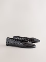Chocolate Brown Forever Comfort® Weave Effect Ballet Flats - Image 5 of 8