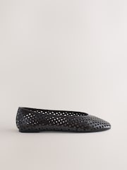 Chocolate Brown Forever Comfort® Weave Effect Ballet Flats - Image 6 of 8