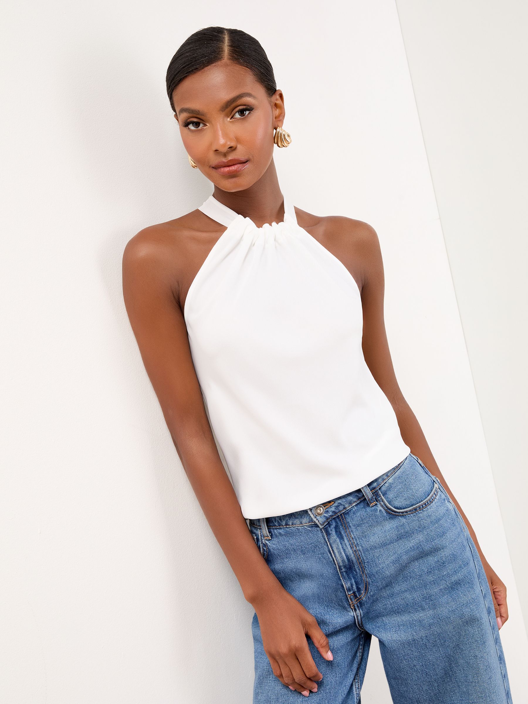 【usagi】HALTER HIGH NECK CAMISOLE TOPS Buy Lipsy White Satin Halter Neck Top from the Next UK online shop