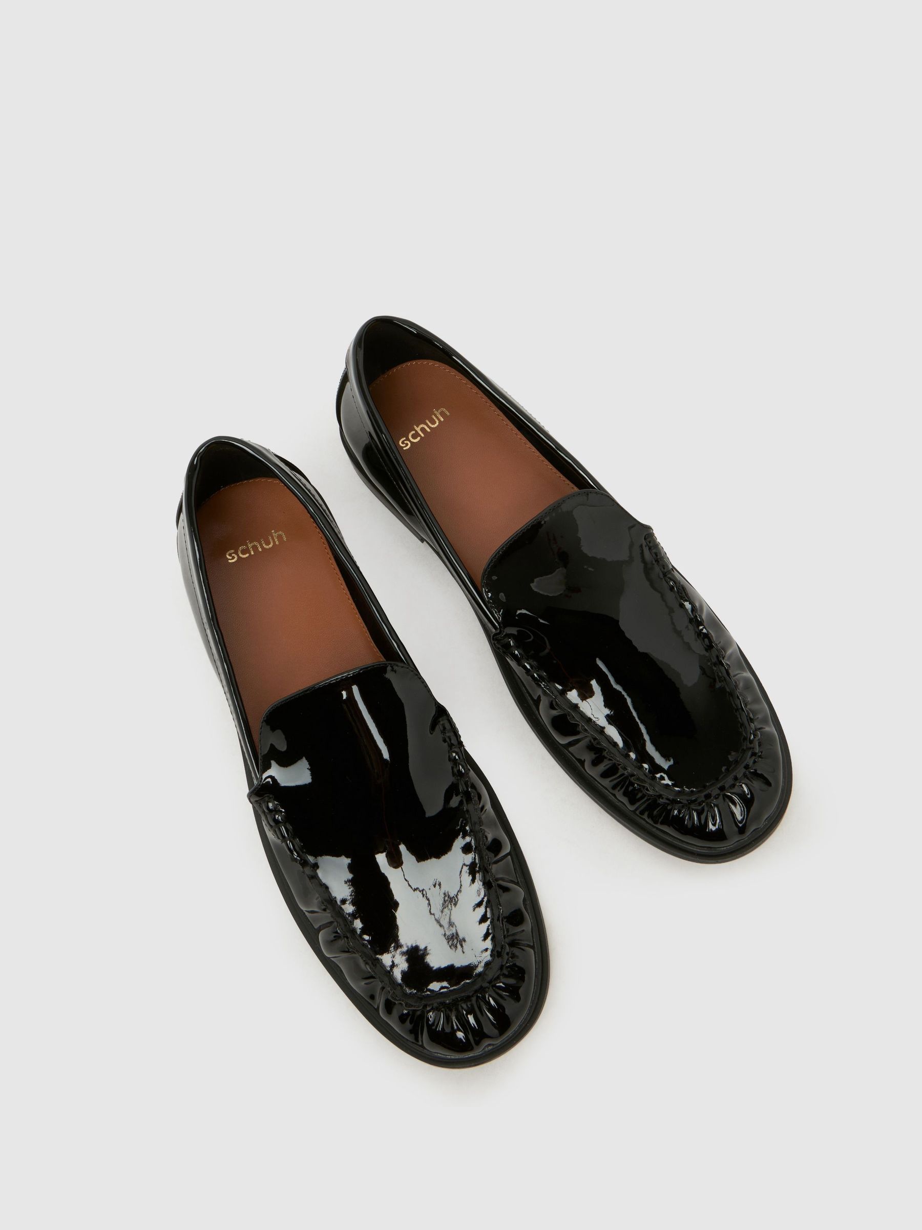 Buy Schuh Black Lorena Clean Ruched Loafer from Next USA