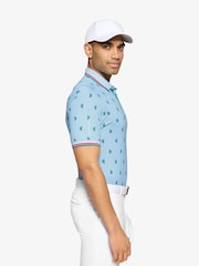 Galvin Green Blue Mendez Breathable Short Sleeve Golf Shirt - Image 3 of 5
