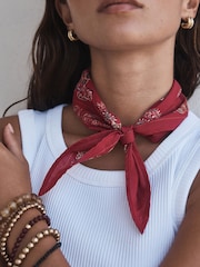 Rust Brown Bandana - Printed Neck Tie - 圖片 1/8