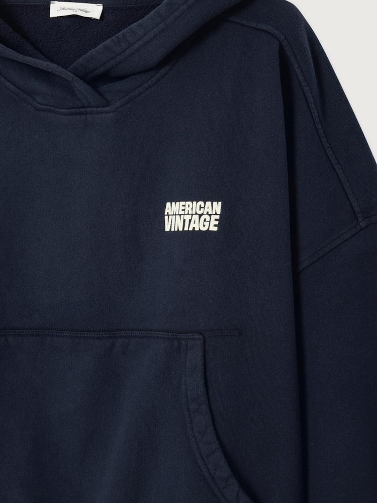 American Vintage Blue Plizzy Hoodie - Image 8 of 8