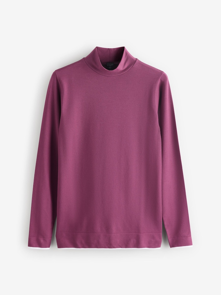 Sweaty Betty Purple Modal High Neck Base Layer Top - Image 1 of 1 Sweaty Betty Purple Modal High Neck Base Layer Top - Image 1 of 1