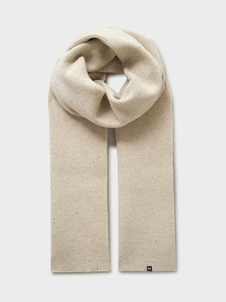 Crew Clothing Natural Glitterball Scarf - Image 2 of 2 Crew Clothing Natural Glitterball Scarf - Image 2 of 2