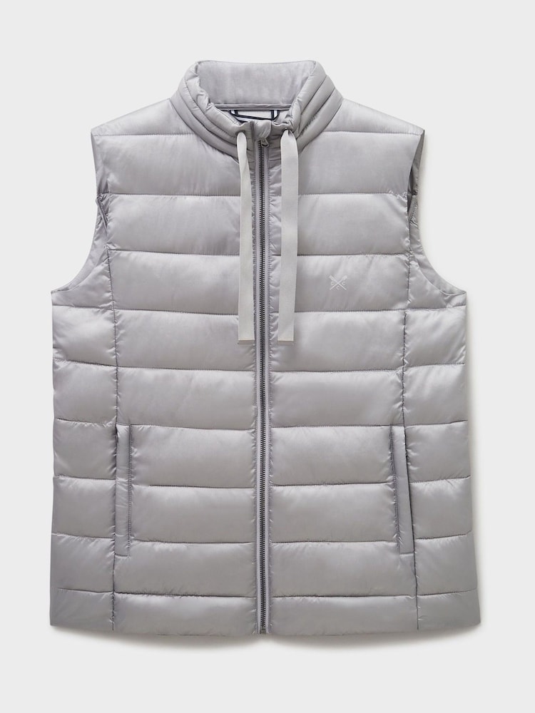 Crew Clothing Company Grey Metallic Padded Gilet - Image 5 of 5