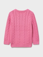 Crew Clothing Pink Plaited Cable Knit Jumper - Image 2 of 3